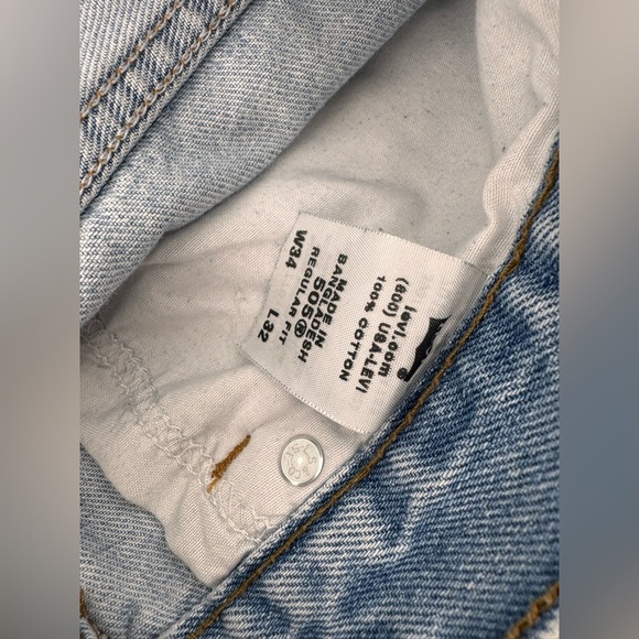 Levi’s 505 Regular Fit Light Blie Jeans 34x32 - Picture 6 of 7